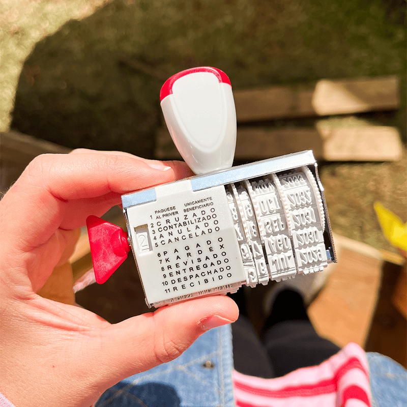 Timbre Fechador con textos