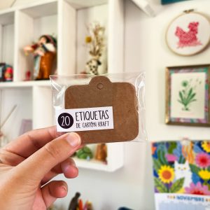 20 etiquetas kraft rectangular