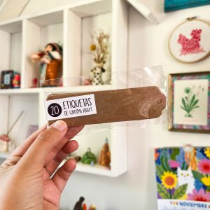 20 etiquetas kraft alargada