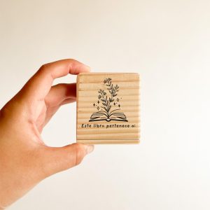 Timbre Ex Libris Libro Flores